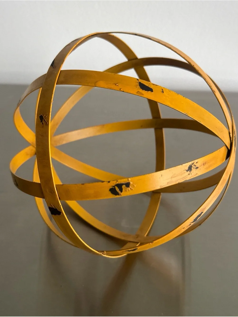 Distressed Metal Band Decorative Sphere